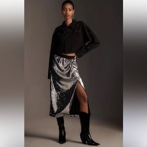 NWT Stella Nova Sparkling Star Sequin Midi Skirt